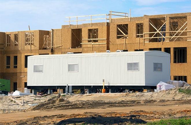 rental office trailers at a construction site in Ceres CA